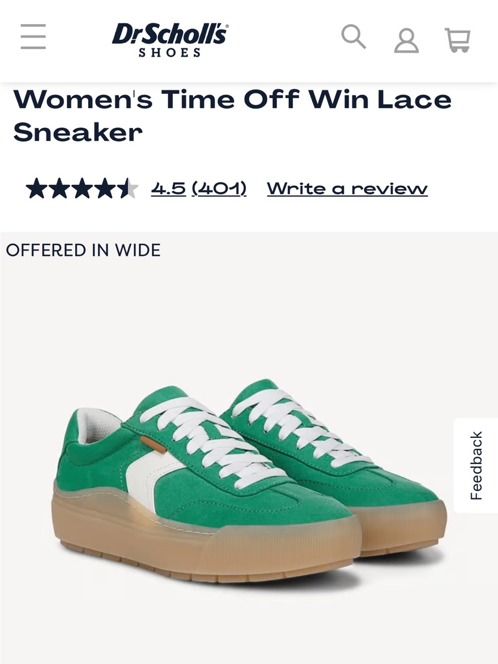 Dr. Scholl’s Women’s Time Off Win Lace Sneaker - Green